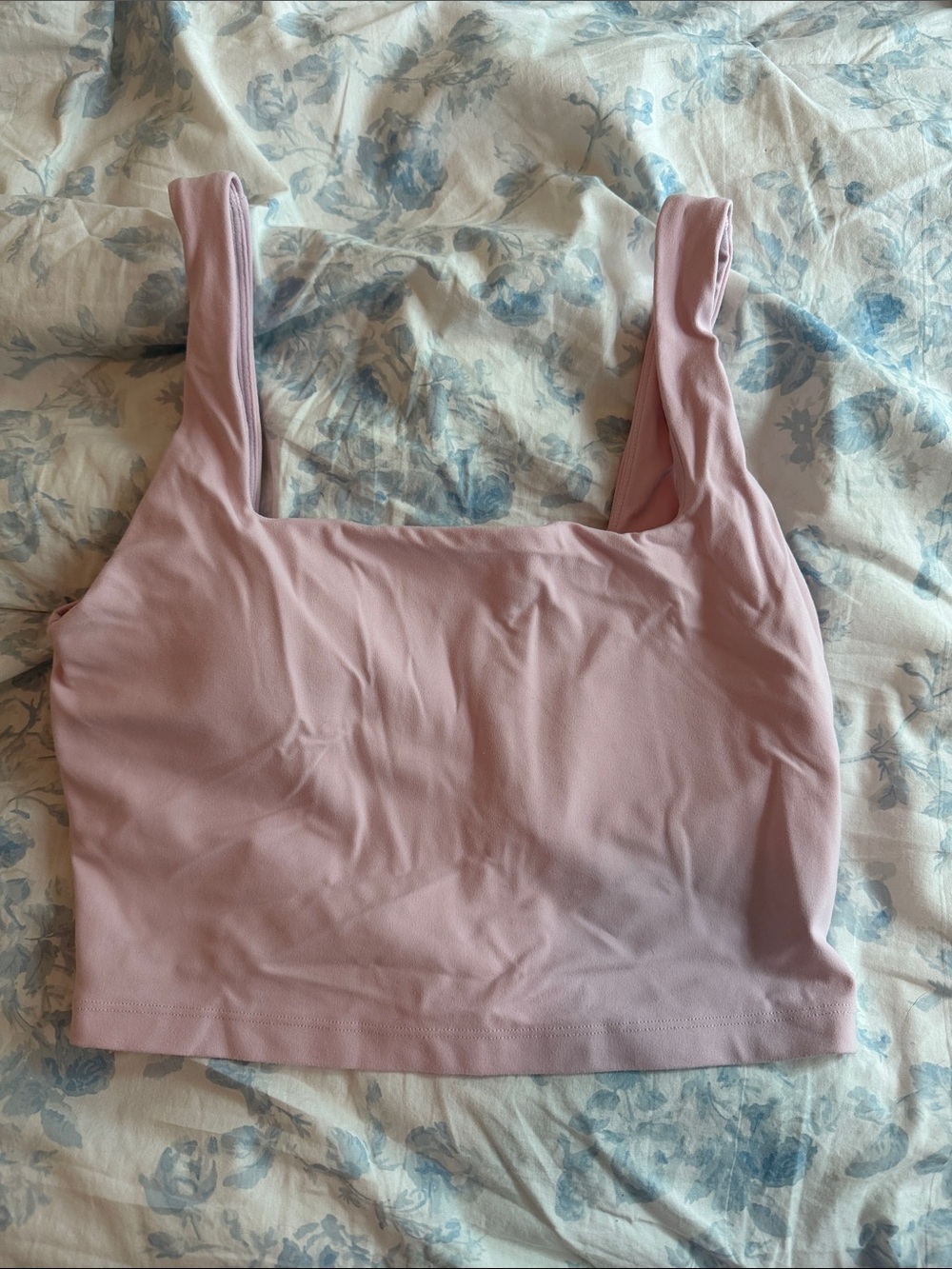 CRZ YOGA baby pink Square-Neck Tank Crop Top with padding